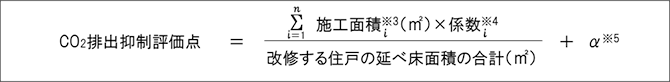 CO<sub>2</sub>排出抑制評価点を求める式