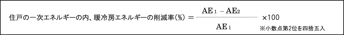 住戸の一次エネルギーの内、暖冷房エネルギーの削減率（％）